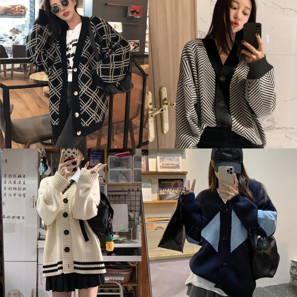 Áo Khoát Len Nhẹ Caridan Nữ Phong Cách Hàn Quốc Madela, Áo Khoát Caridan Len Nữ Dài Tay