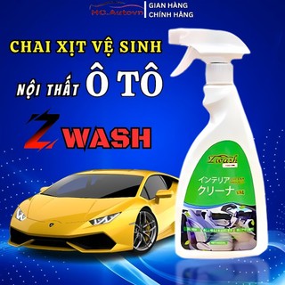 Chai xịt vệ sinh nội thất ô tô zwash bình xịt tẩy rửa đa năng công nghệ nhật bản 500ml tặng kèm khăn lau xe ô tô