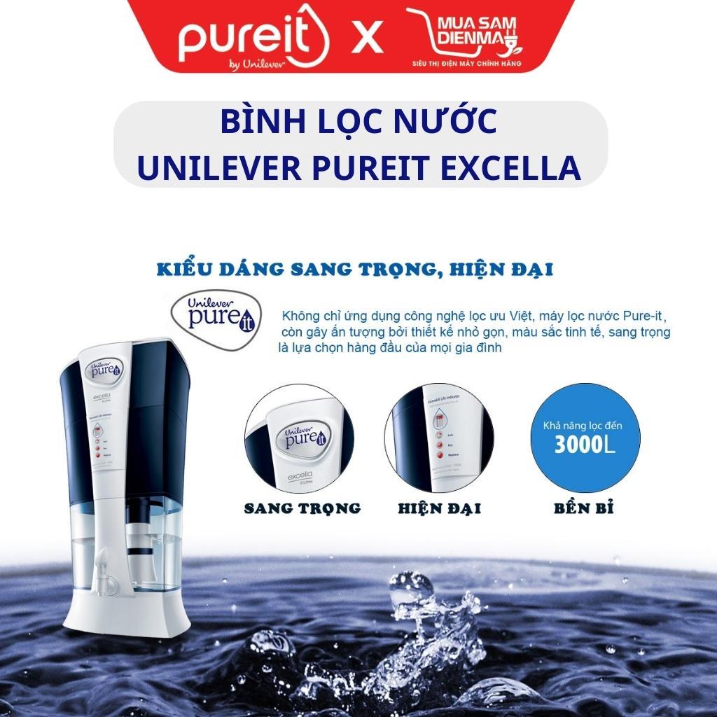 Bình lọc nước Pureit Excella | Máy lọc nước Unilever Pureit Excella 9 lít không dùng điện để bàn văn phòng | Chính hãng