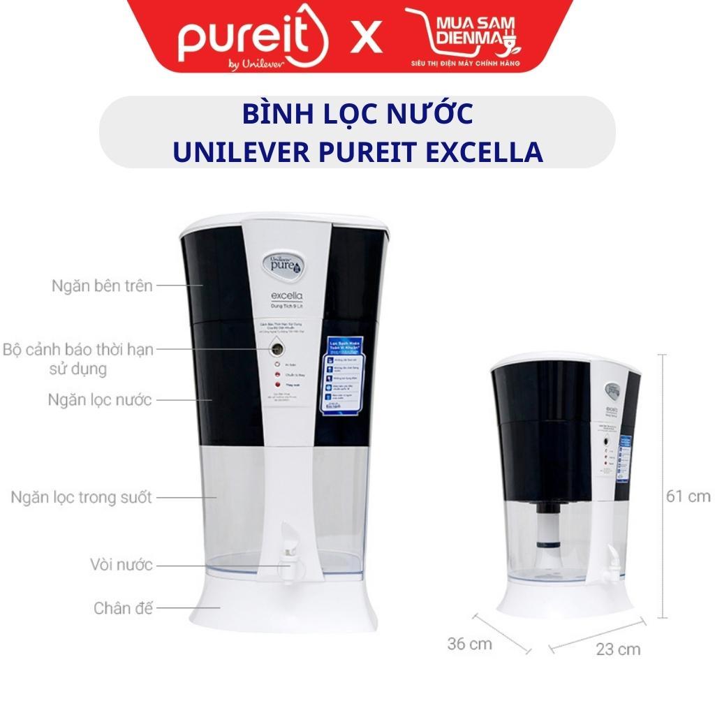 Bình lọc nước Pureit Excella | Máy lọc nước Unilever Pureit Excella 9 lít không dùng điện để bàn văn phòng | Chính hãng