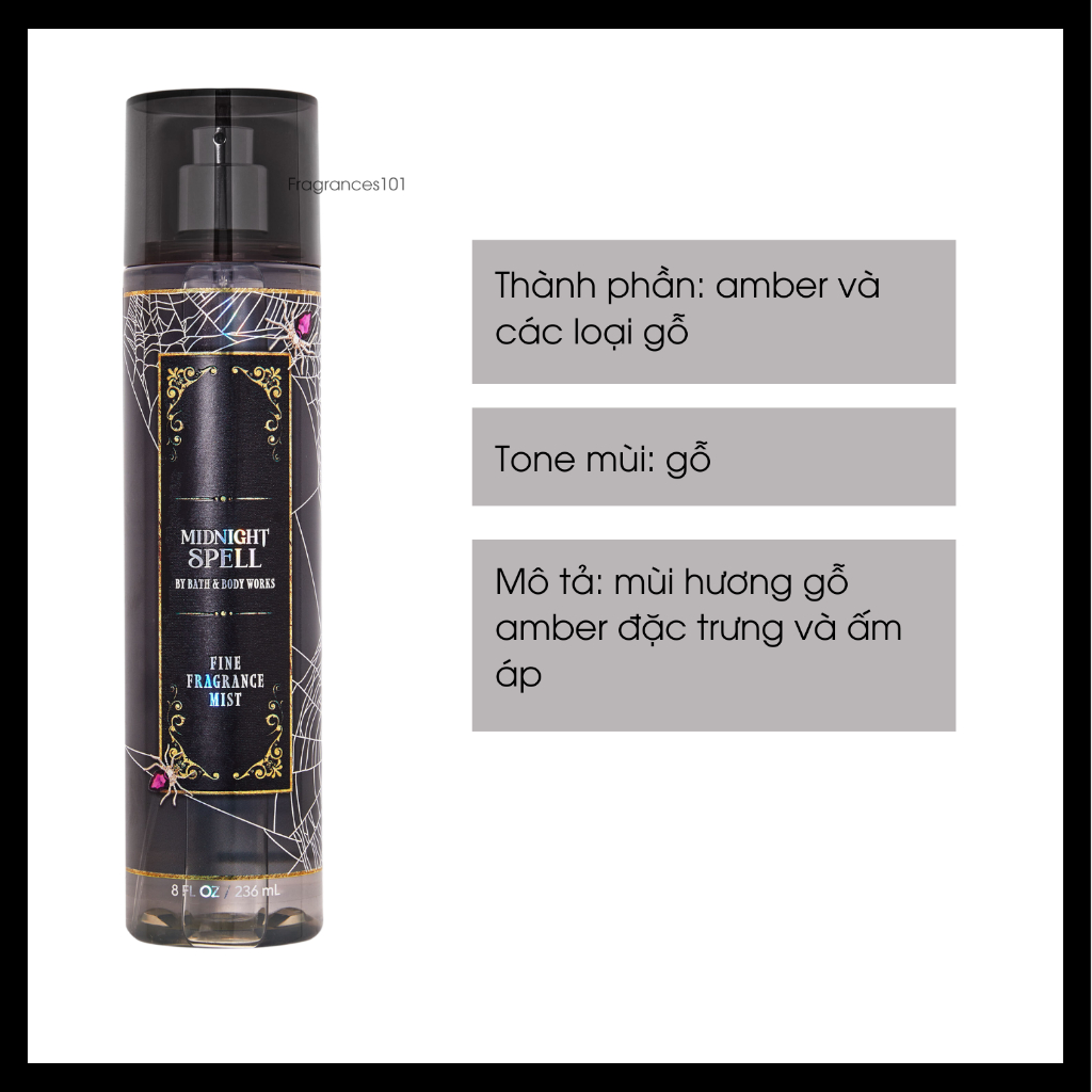 Mist Xịt Toàn Thân BBW Midnight Spell từ Mỹ