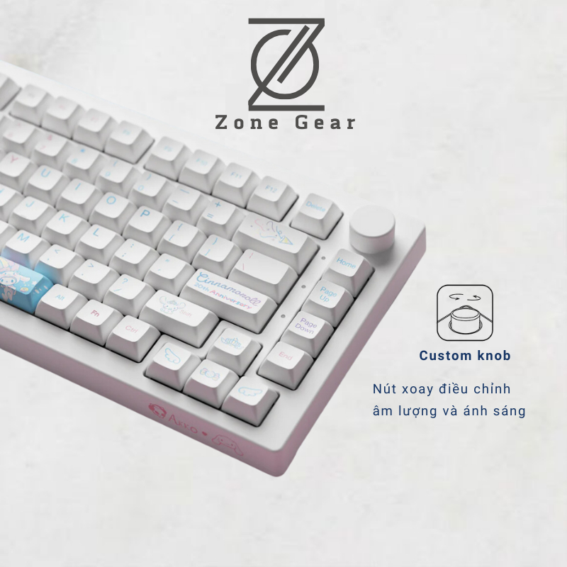 Bàn phím cơ AKKO 5075B Plus Cinnamoroll - layout 75%  - keycap Cinnamoroll phiên bản giới hạn