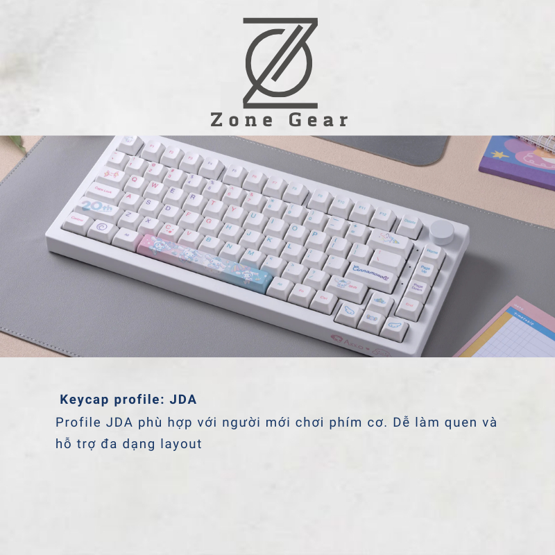 Bàn phím cơ AKKO 5075B Plus Cinnamoroll - layout 75%  - keycap Cinnamoroll phiên bản giới hạn