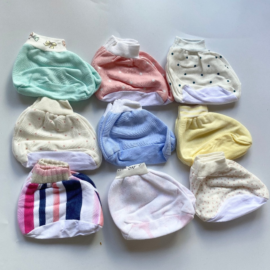 Combo 15 Đôi Bao Tay Cotton Cho Bé Trai Bé Gái Sơ Sinh Chun Mềm Mịn Mát_HG