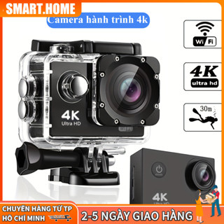 【Giảm giá Camera hành trình xe mát gắn mũ bảo hiểm Sport camera 4K, Cam hành trình cho xe máy, xe đạp, đi phượt, di lịch