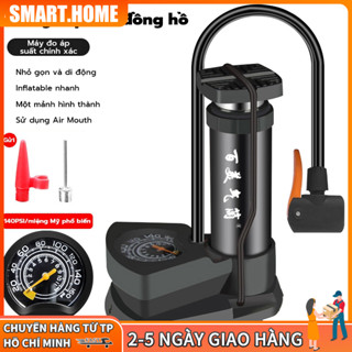 【🔥Free ship🔥】Bơm xe máy xe đạp nhỏ gọn đầu van đa năng , có đồng hồ đo áp suất chuyên dụng cho ô tô xe máy xe đạp