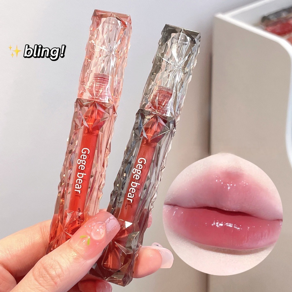 Son GEGE BEAR Vỏ Hiệu Ứng Pha Lê Kim Cương Son Bóng Làm Căng Mọng Môi