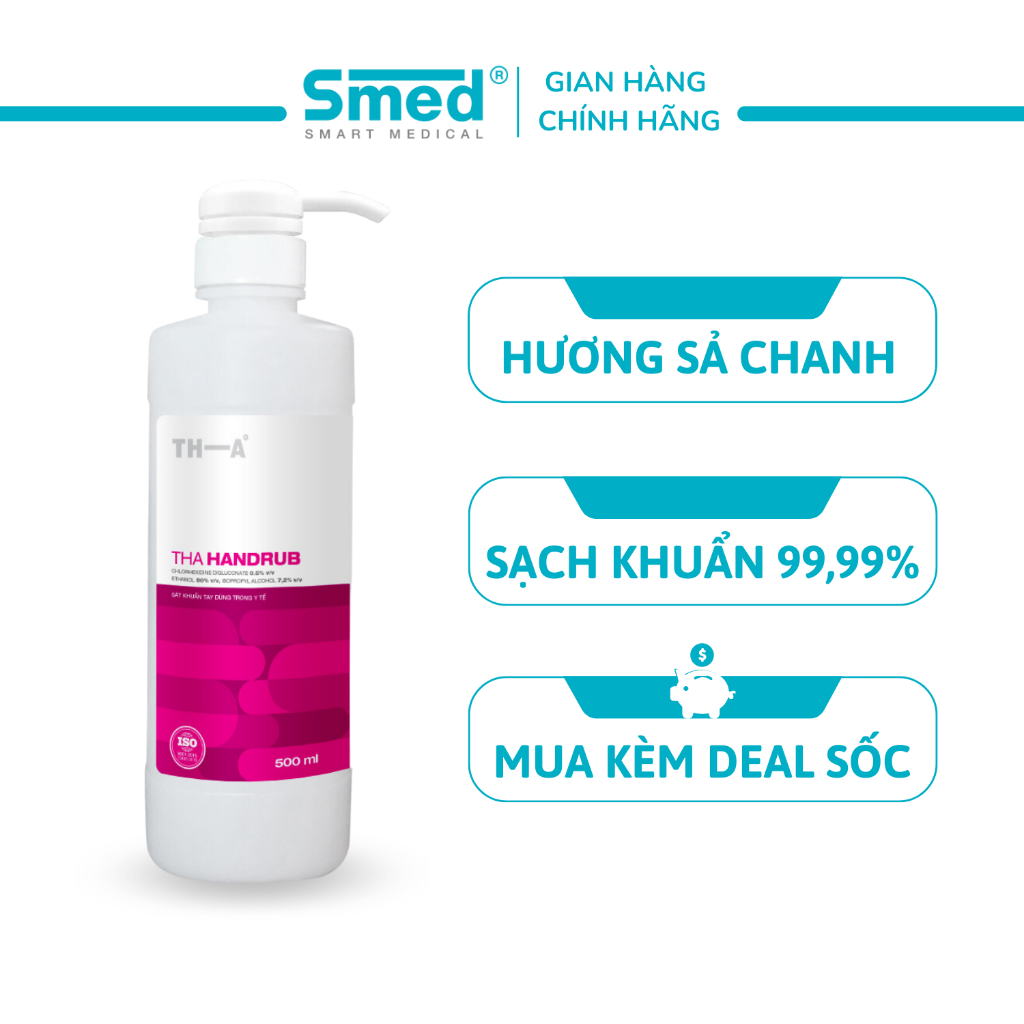 Nước rửa tay khô sát khuẩn THA HANDRUB 500ml vòi ấn (xuất hoá đơn nếu cần)