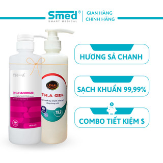 COMBO 4: Nước và gel rửa tay khô TH.A Handrub và TH.A GEL chai 500ml