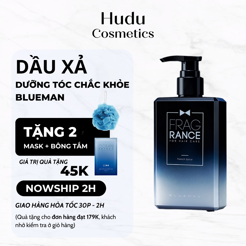 Dầu Xả Nam Blueman Nuôi Dưỡng Phục Hồi Tóc Chắc Khoẻ 210g - Hudu Cosmetics