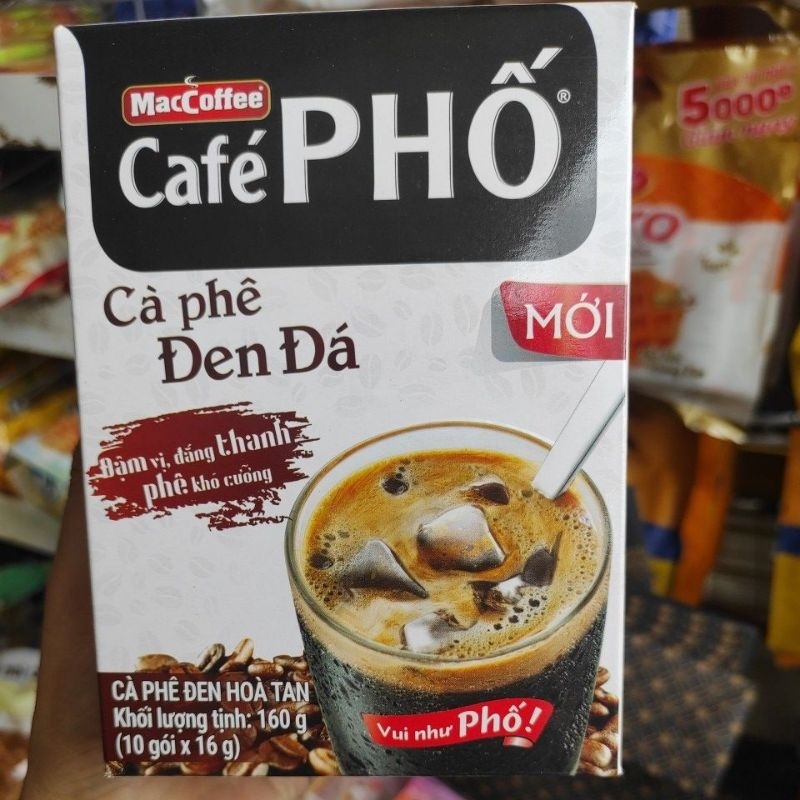 Cà Phê Phố Đen Đá MacCoffee (10 Gói x 16g)