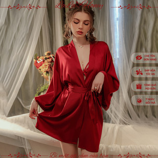 Áo Choàng Ngủ Lụa Satin Cao Cấp Sexy Gợi Cảm, Đồ Ngủ Lụa Satin Cao Cấp - LALA HONEY