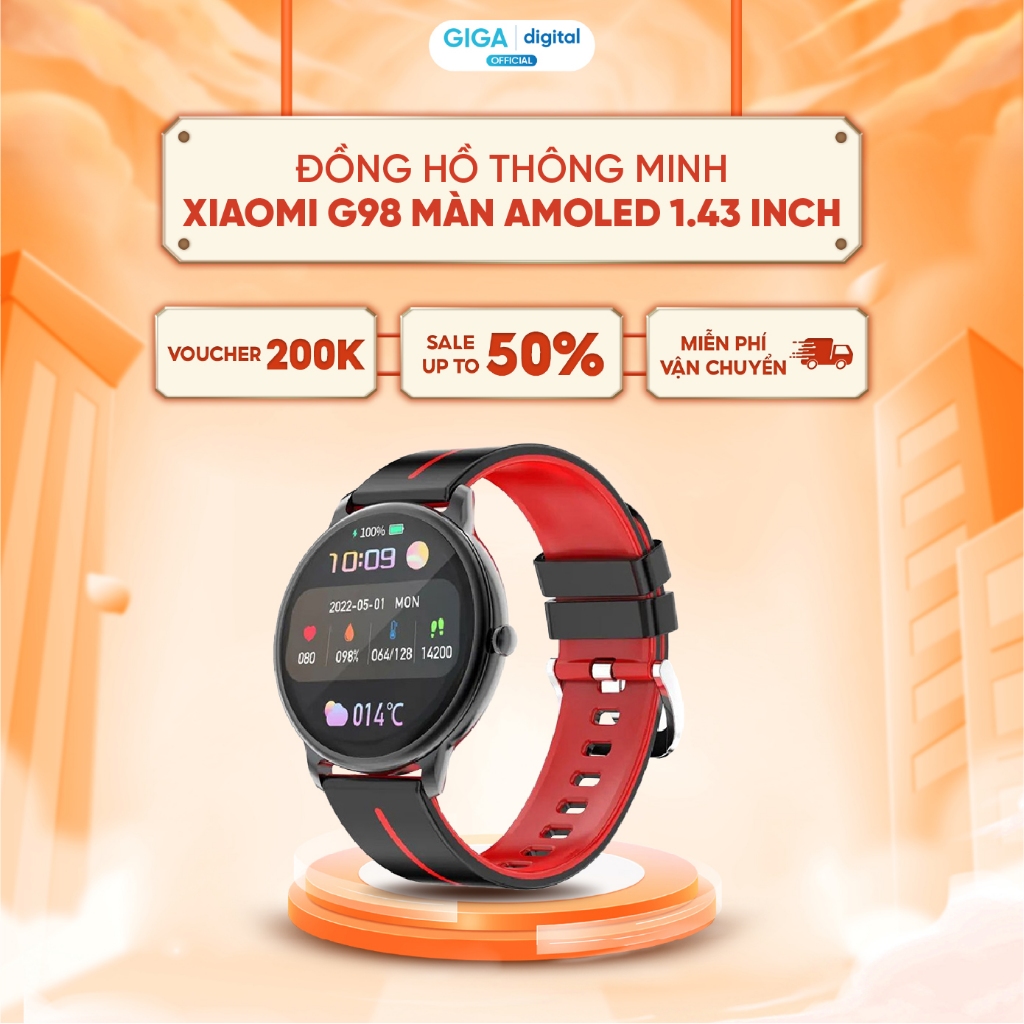 Đồng hồ thông minh Xiaomi G98 màn Amoled 1.43 inch - Version Tiếng Việt
