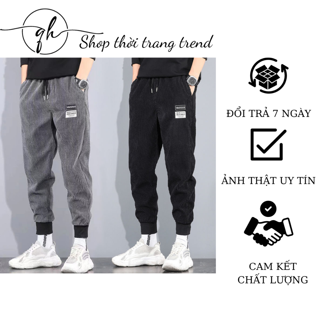 Quần jogger nhung tăm thể thao co giãn 4 chiều trẻ trung năng động