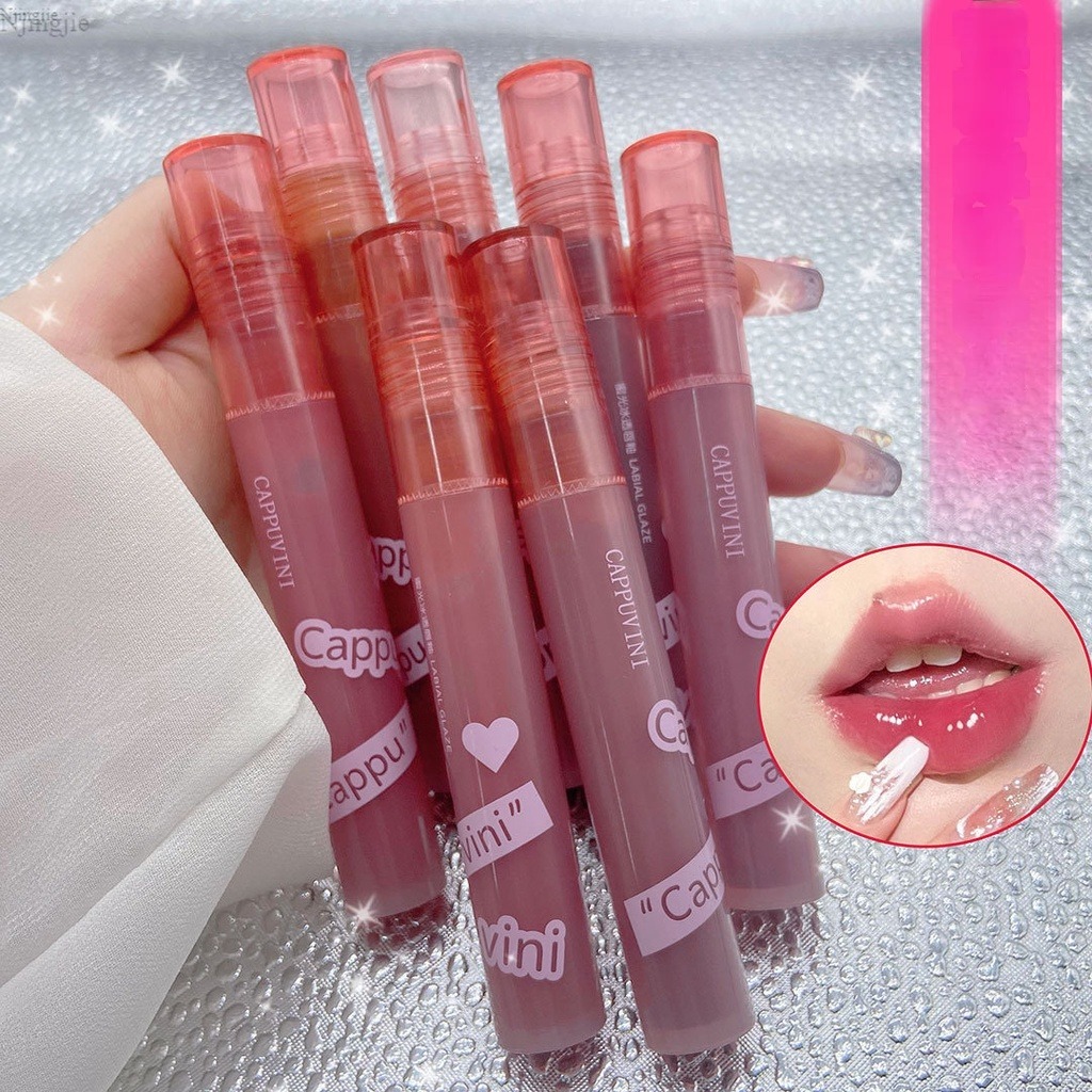 Son Cappuvini Hiệu Ứng Bóng Gương Làm Ẩm Mềm Môi Bền Màu Lâu Trôi
