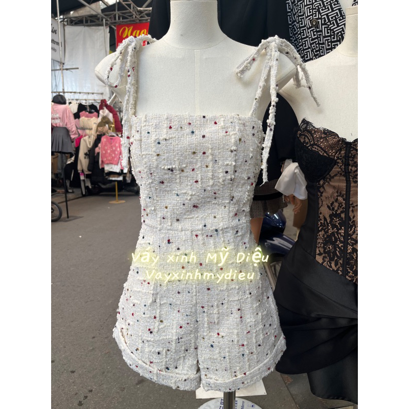 Jumpsuit 2 dây quần đùi siêu xinh hoạ tiết nhí sexy lại dễ thương