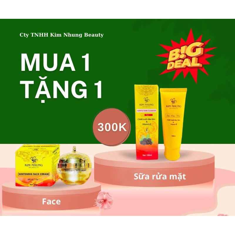 MUA TẶNG 1 Kem Face đa năng Kim Nhung Spa ( trắng da, ,chống nắng, mờ đốm nâu, thâm nám
