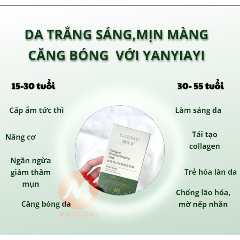 Mặt nạ ngủ collagen căng bóng da , nâng cơ , se khít lỗ chân lông / Tách lẻ 1 gói