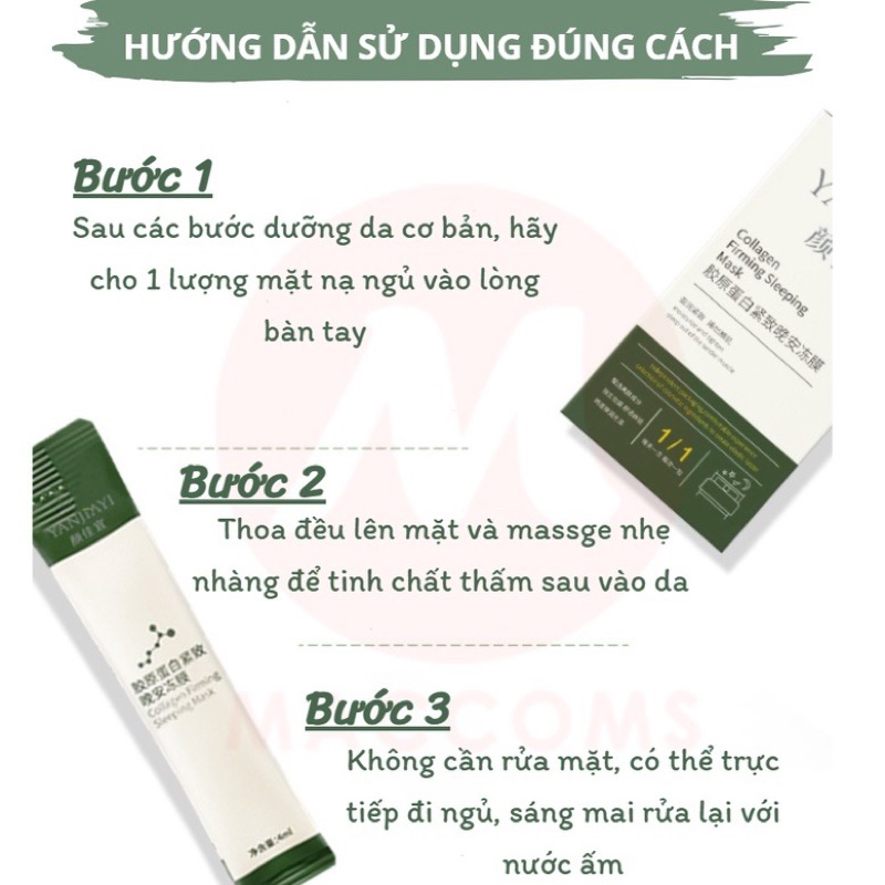 Mặt nạ ngủ collagen căng bóng da , nâng cơ , se khít lỗ chân lông / Tách lẻ 1 gói