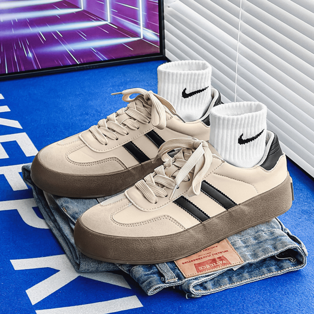 Giày Nam Trắng Samba, Gat Sneaker, Giày Basic Thể Thao Nam, Tăng Chiều Cao, Vintage Oldman