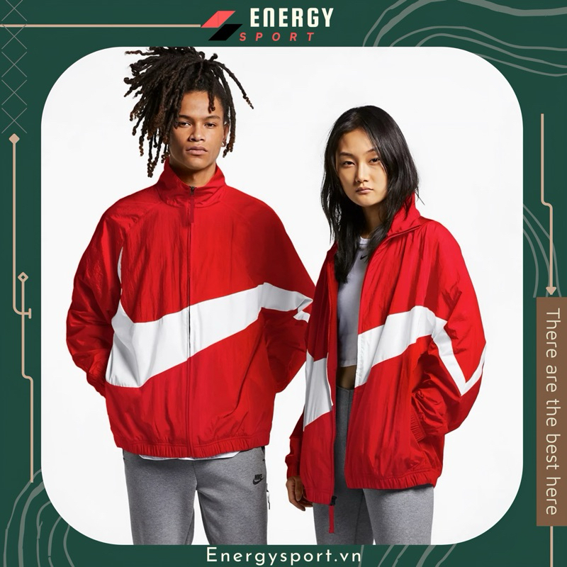 Áo Khoác Gió Unisex Nam Nữ Nike Sportswear Big Swoosh Woven Jacket - Đỏ