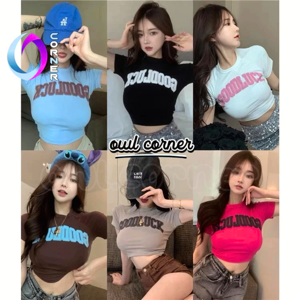 Áo Croptop Ôm Body GOODLUCK Chất Borip Kiểu In Họa Tiết Đẹp Sexy Kiểu Nữ, Áo Thun Croptop Nữ Hàn Quốc OWL CORNER