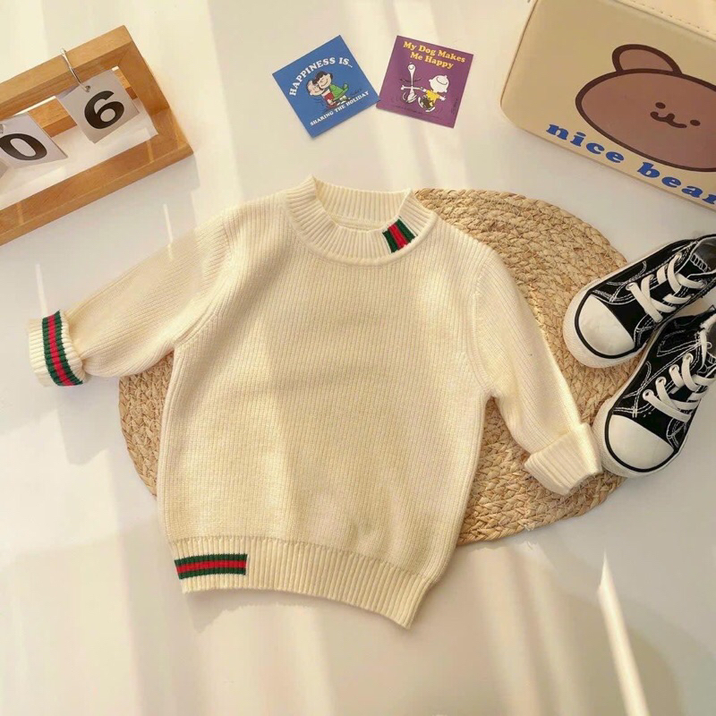 Áo len cổ tim cho bé trai 8-18kg