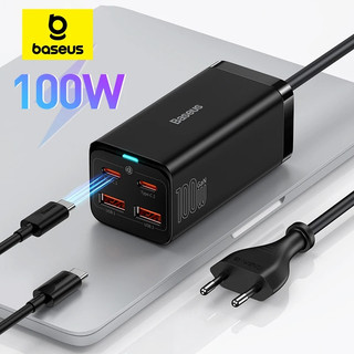 Bộ sạc baseus gan3 pro desktop 4 in 1 công suất 65w/ 100w 2a+2c ,dài 150cm cho laptop, điện thoại - màu đen