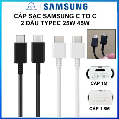 Cáp Sạc Nhanh Samsung C to C ( 2 đầu typec ) - Lỗi 1 đổi 1 - bảo hành 6 tháng