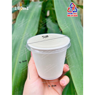 100 Ly giấy 180ml - ly giấy 6oz mini uống trà đá - đựng sữa chua phô mai