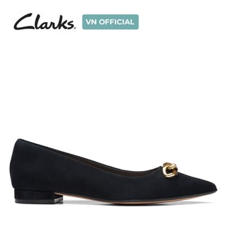 Giày búp bê da lộn nữ clarks - laina15 trim