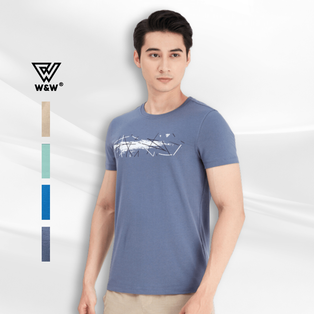 Áo tshirt nam W&W Vải CVC Cao Cấp Thoáng Mát Dễ Dàng Thấm Mồ Hôi WTS66S