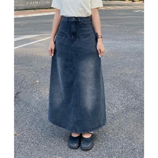 Chân váy jean dáng dài  nữ thời trang thiết kế phong cách ulzzang Local Brand Chính Hãng Midori Studio