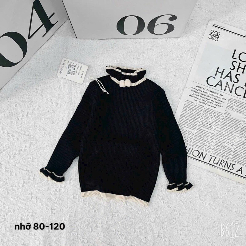 Áo len cổ bèo cho bé