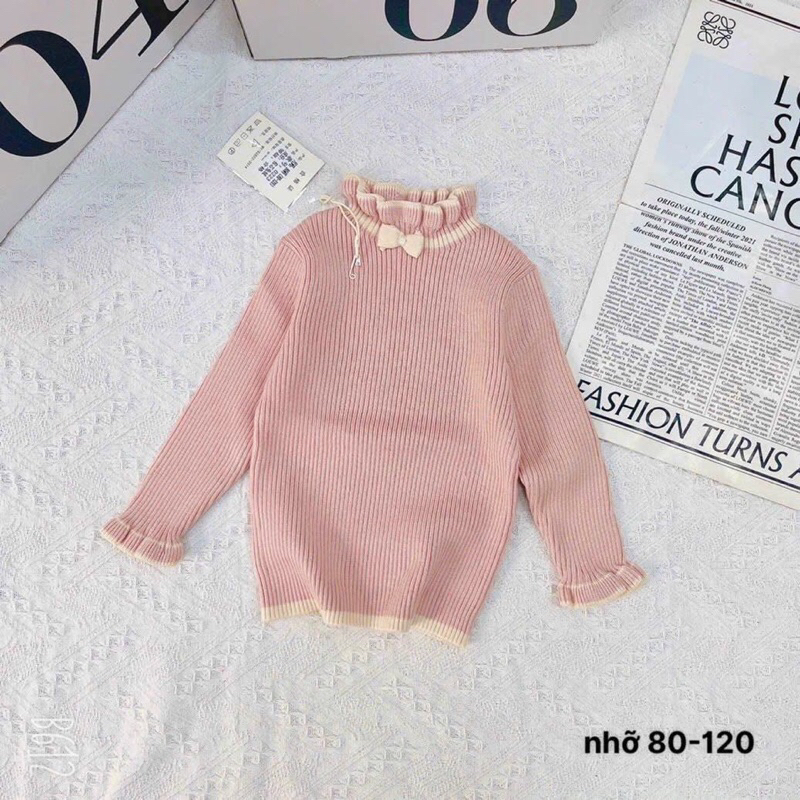 Áo len cổ bèo tiểu thư cho bé 6-22kg