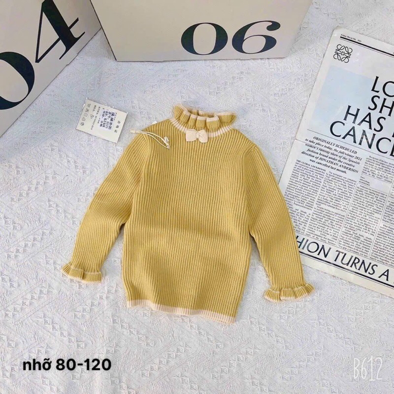 Áo len cổ bèo cho bé