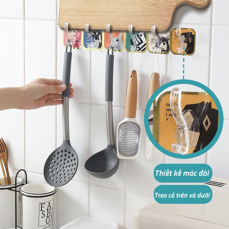 Móc dán tường treo đồ bộ combo 6 móc nhiều hình ngộ nghĩnh My Home DN234