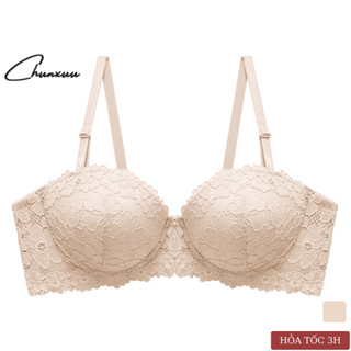  Áo ngực nữ cúp ngang ren hoa gợi cảm CHUNXUU có gọng đệm dày 2,5CM ôm và nâng đẩy ngực- AV37 