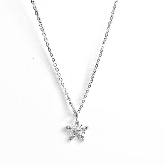 Vòng cổ nữ bạc 925 Phuc Minh Jewelry hình bông tuyết đính đá Snowflakes Necklace