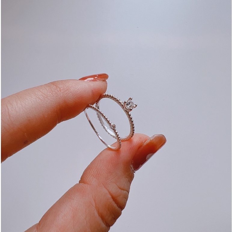 Nhẫn bạc nữ Phuc Minh Jewelry đính đá nhỏ đơn giản xinh xắn