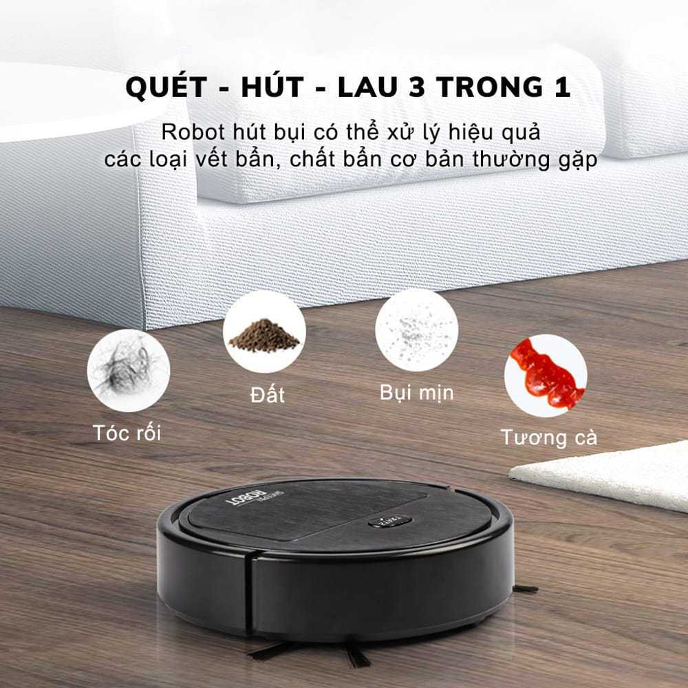 Robot Hút Bụi Lau Nhà Thông Minh Melli Đa Chức Năng Lực Hút Mạnh 18000Pa 5 Chế Độ Làm Việc Tiện Lợi Cho Gia Đình