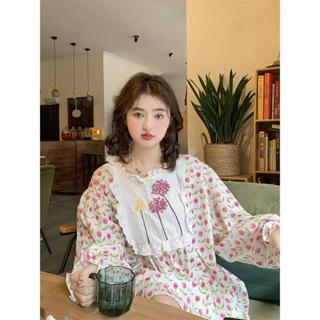 Áo babydoll hoa tulip thêu nổi