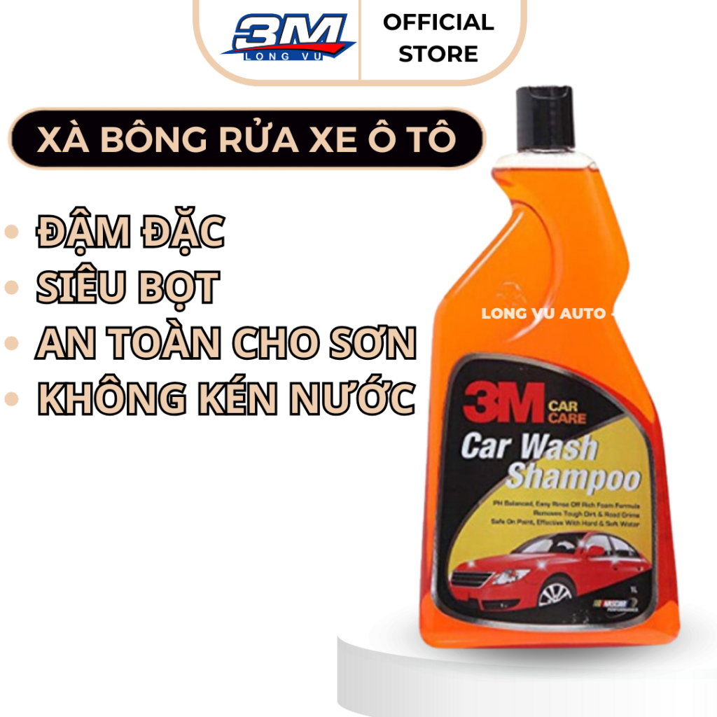 Nước rửa xe 3M Car Wash Shampoo -1L- Xà bông rửa xe 3M Car Wash Shampoo -1L