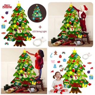 Cây Thông Noel  Bằng Vải Nỉ Tặng Kèm Đèn, Phụ Kiện Trang Trí Cực Đẹp