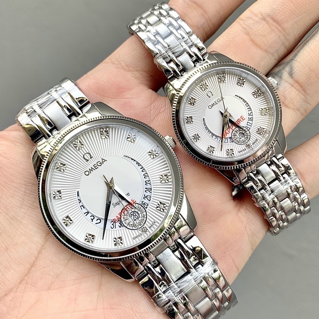 Đồng Hồ Cặp Đôi 0mega Sapphire OM042 Mặt Trăng khuyết Máy Pin Nhật Chống Xước Tuyệt Đối BẢO HÀNH 12 THÁNG