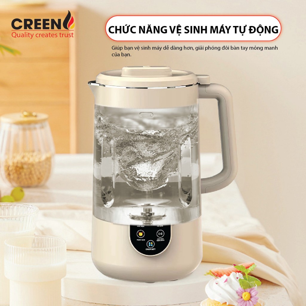 Máy làm sữa hạt Creen 1Lít CR-1000 Plus phiên bản mới update