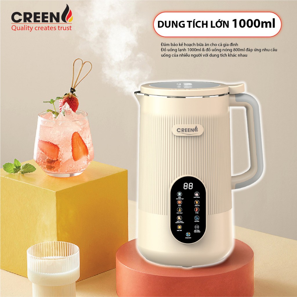 Máy làm sữa hạt Creen 1Lít CR-1000 Plus phiên bản mới update