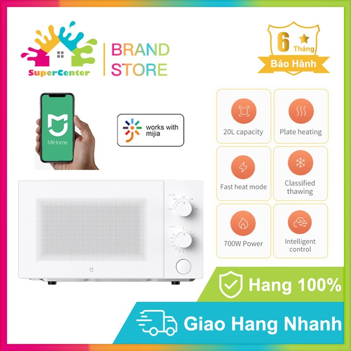 Lò Vi Sóng Thông Minh Xiaomi 20L 700W công suất cao sang trọng điểu khiển qua app giá rẻ gia đình
