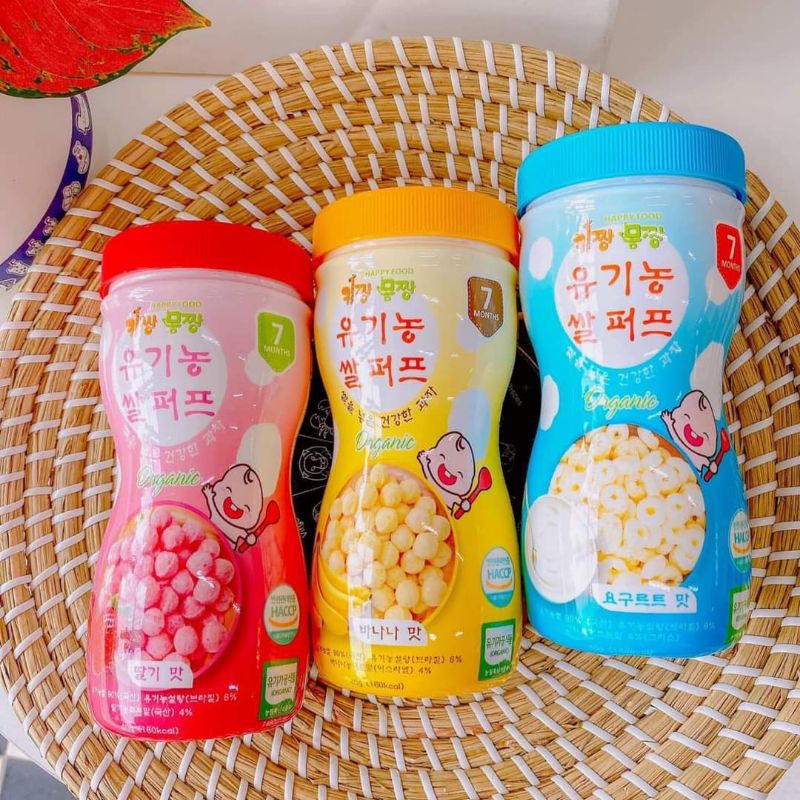 Bánh bi tan Happy Food hàn quốc cho bé 7tháng giúp tiêu hoá tốt