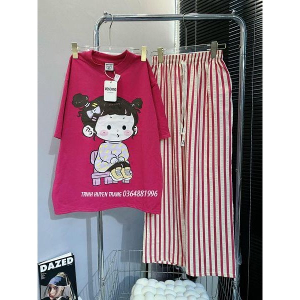 MÃ 526 SÉT BỘ CÔ GÁI QUẦN KẺ DÀI TAY NỮ,BỘ THU ĐÔNG CHO NỮ